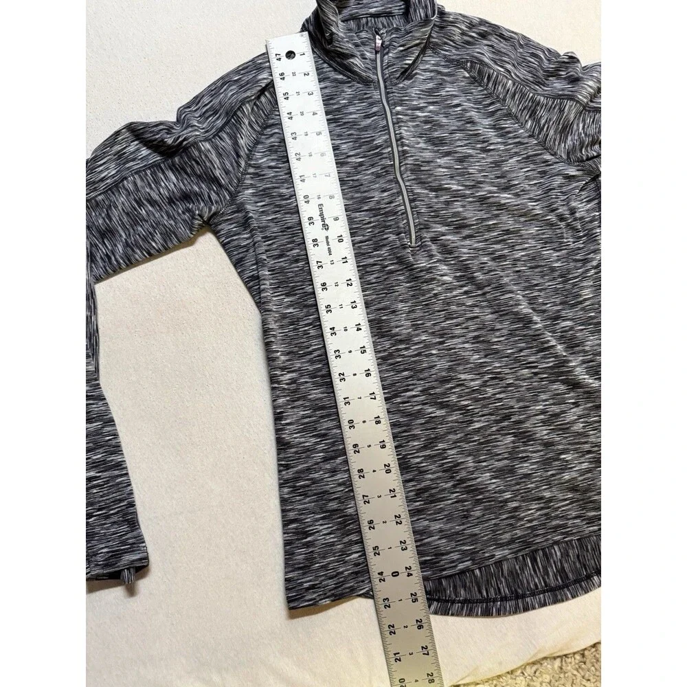 Athleta Top Womens Medium Grey Purple 1/4 Zip Long Sleeve Running Yoga Casual - Picture 8 of 10